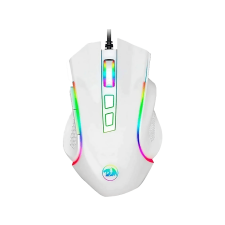 Redragon Griffin vezetékes optikai egér, max. 7200 dpi, 7 gomb, RGB, fehér (M607W) egér
