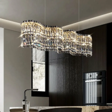  Regalis LED Kristálycsillár távirányítóval, 58 cm, Fényes króm, Állítható magasság világítás