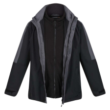 Regatta férfi vízálló dzseki 3 az 1-ben, RETRA130, Black/Seal Grey-L férfi kabát, dzseki