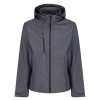 Regatta levehető kapucnis, 3 rétegű férfi softshell kabát, RETRA701, Seal Grey/Black-2XL