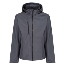 Regatta levehető kapucnis, 3 rétegű férfi softshell kabát, RETRA701, Seal Grey/Black-3XL női dzseki, kabát