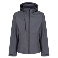 Regatta levehető kapucnis, 3 rétegű férfi softshell kabát, RETRA701, Seal Grey/Black-L