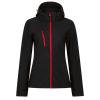 Regatta levehető kapucnis, 3 rétegű Női softshell dzseki, RETRA702, Black/Classic Red-16