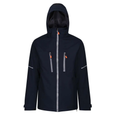 Regatta vízálló légáteresztő rejtett kapucnis kabát, RETRA208, Navy/Grey-S