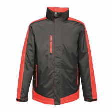 Regatta vízálló, szigetelt, rejtett kapucnis férfi kabát, RETRA312, Black/Classic Red-S férfi kabát, dzseki