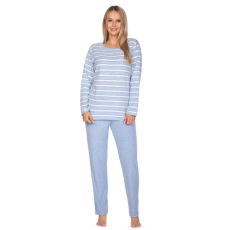 Regina Agata női frottírpizsama, kék, csíkos L
