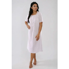 Regina Bella hosszú hálóing, ekrü, rózsás XXL