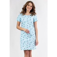 Regina Betina női hálóing, türkizkék, pöttyös L