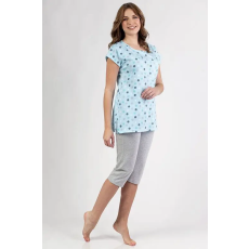 Regina Betina női pizsama, türkizkék. pöttyös 3XL