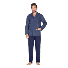 Regina Tom férfi pizsama, kék, gombos 3XL