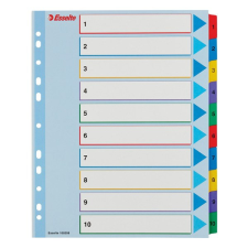  Regiszter ESSELTE A/4 maxi laminált karton újraírható 1-10 regiszter és tartozékai
