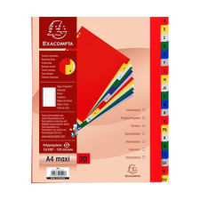 Regiszter PP Exacompta A/4 Maxi A-Z 20 részes színes regiszter és tartozékai