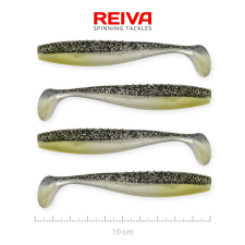 Reiva Flat Minnow shad 10cm 4db/cs (Fekete-Ezüst Flitter) horgászkiegészítő