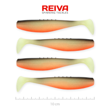 Reiva Flat Minnow shad 10cm 4db/cs (Fekete-Fehér-Narancs) horgászkiegészítő