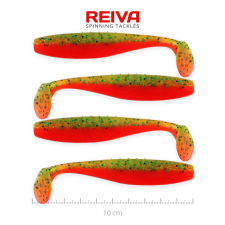 Reiva Flat Minnow shad 10cm 4db/cs (Zöld-Narancs Flitter) horgászkiegészítő