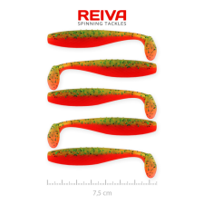 Reiva Flat Minnow shad 7,5cm 5db/cs (Zöld-Narancs Flitter) horgászkiegészítő
