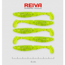Reiva Zander Power Shad 8cm 5db/cs /Neonzöld-Flitter/ (9901-803) csali