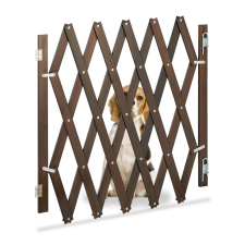 Relax Biztonsági rács kihúzható bambusz panel 70-82 cm magas barna védőkerítés kutyák védelmére lépcsővédő kutyafelszerelés