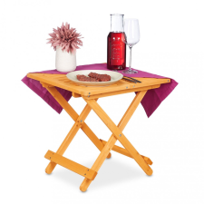 Relax Összecsukható asztal négyzet alakú fa kisasztal natúr színben kül- és beltéri használatra egyaránt bútor
