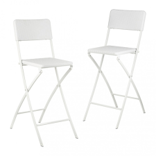 Relax Polirattan összecsukható bárszék kerti szék fehér kültéri szék kerti bútor