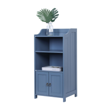 Relaxdays Fürdőszobaszekrény 4 polccal és ajtóval fehér fürdőszoba bútor