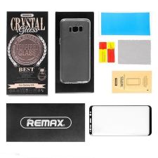 REMAX Samsung Galaxy S8 Plus SM-G955 PET fólia, előlapi, 3D, hajlított, fekete kerettel, Remax GL-08 mobiltelefon kellék