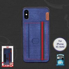 REMAX Telefontok, iPhone X / XS hátlaptok, bankkártyatartós, farmer mintás, kék, Remax Proda Carter tok és táska