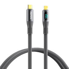 REMAX Zisee USB-C apa - Lightning apa 2.0 Adat és töltő kábel - Szürke (1.2m) kábel és adapter