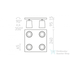 Rendl KENNY IV mennyezeti lámpa fekete/aranysárga 230V GU10 4x35W R12923 világítás