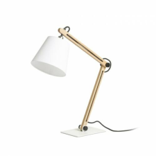 Rendl NIZZA asztali lámpa Polycotton fehér/fa 230V LED E14 7W világítás