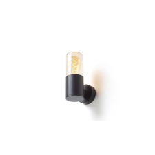 Rendl QUINN fali lámpa fekete borostyánsárga üveg 230V LED E27 11W IP54 kültéri világítás