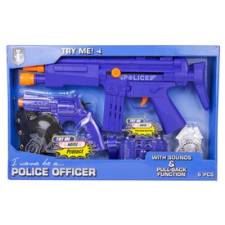  Rendőr fegyver 6 darabos készlet - kék katonásdi