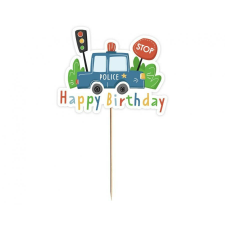 Rendőr Happy Birthday Beep torta dekoráció 13 cm party kellék