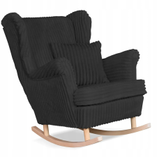  Rene Karosszék, Skandináv Hintaszék, Family Furniture, Fekete Kordbársony, Top bútor