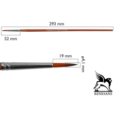 Renesans Ecset J1001R- 6 kör, hosszú nyelû, szintetikus - Renesans ecset