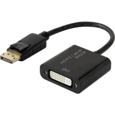 Renkforce DisplayPort - DVI átalakító adapter, 1x DisplayPort dugó - 1x DVI aljzat 24+5 pól., aranyozott, fekete, Renkforce kábel és adapter