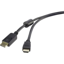 Renkforce DisplayPort/HDMI kábel, 1x DisplayPort dugó - 1x HDMI dugó, 1 m, fekete, Renkforce kábel és adapter