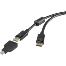 Renkforce Kijelző csatlakozó Csatlakozókábel [1x DisplayPort dugó - 1x Mini DisplayPort dugó] 1.80 m Fekete kábel és adapter