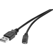 Renkforce USB 2.0 kábel, 1x USB 2.0 dugó A - 1x USB 2.0 dugó micro B, 3 m, fekete, aranyozott, Renkforce (RF-4724427) kábel és adapter