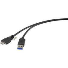 Renkforce USB 3.1 (Gen 1) Csatlakozókábel [1x USB 3.1 dugó, A típus - 1x USB-C™ dugó] 1.00 m Fekete Csavarozható kábel és adapter