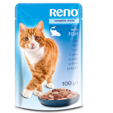 Reno Alutasakos teljes értékű macskaeledel hallal 100 g macskaeledel