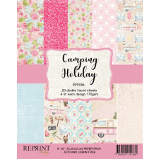 Reprint Papírkészlet - 6&quot; (15 cm) - Camping Holiday - Reprint Paper Pack (20 ív) decoupage papír