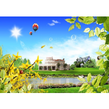  Repülő a házak felett tapéta, 400 x 250 cm tapéta, díszléc és más dekoráció