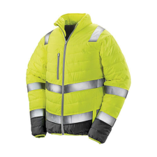 Result Férfi Kabát Hosszú ujjú Result Soft Padded Safety Jacket -2XL, Fluo Sárga/Szürke férfi kabát, dzseki