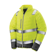 Result Férfi Kabát Hosszú ujjú Result Soft Padded Safety Jacket -4XL, Fluo Sárga/Szürke