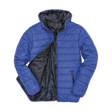 Result Férfi Kabát Kapucnis Hosszú ujjú Result Padded Jacket -XS, Királykék/Sötétkék férfi kabát, dzseki