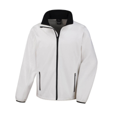 Result Férfi Softshell Hosszú ujjú Result Printable Softshell Jacket - 3XL, Fehér/Fekete férfi kabát, dzseki