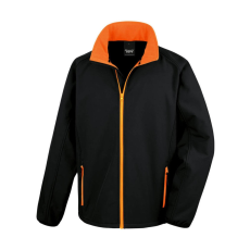 Result Férfi Softshell Hosszú ujjú Result Printable Softshell Jacket - 3XL, Fekete/Narancssárga