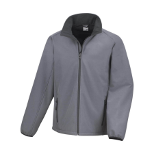 Result Férfi Softshell Hosszú ujjú Result Printable Softshell Jacket - L, Szénszürke/Fekete férfi kabát, dzseki