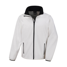 Result Férfi Softshell Hosszú ujjú Result Printable Softshell Jacket - XL, Fehér/Fekete férfi kabát, dzseki
